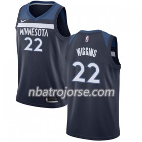 Män Minnesota Timberwolves Tröja Andrew Wiggins 22 Nike 2017-18 Navy Swingman
